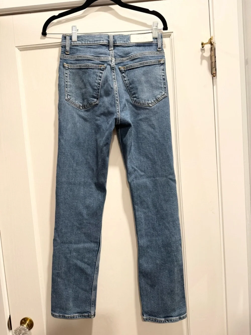 Re/Done RE/DONE High Rise Stretch Reissue Stovepipe Denim 25 Straight Leg 90s - Picture 7 of 9